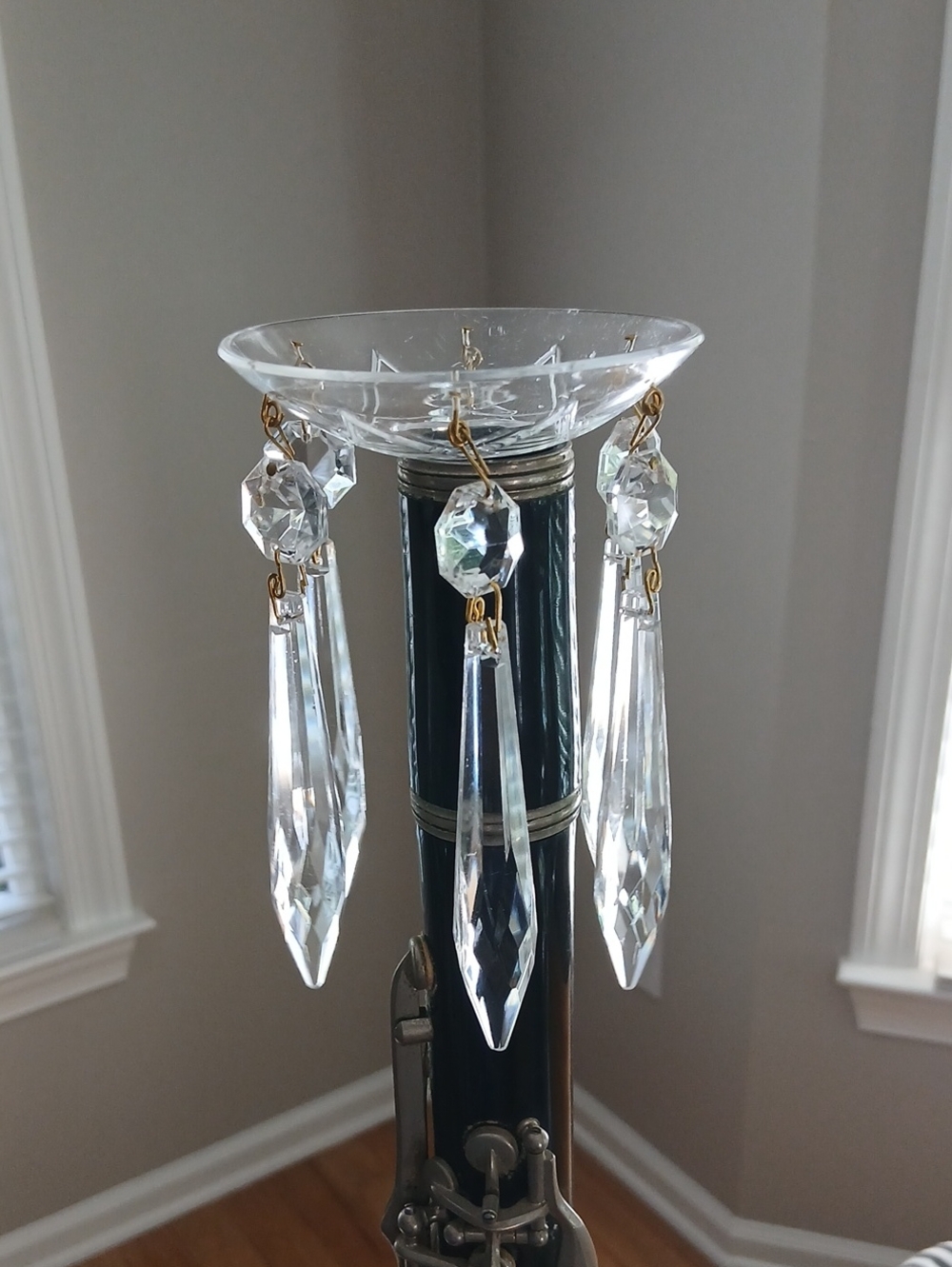 Bobeche Candlestick Topper Crystal With Dangling Drops
